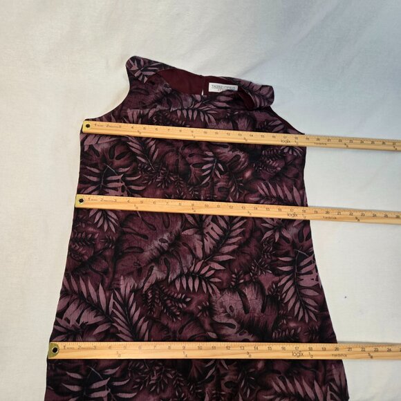 VINTAGE Out of Stock NEW WITH TAG Y2K Red Wine Leaf Print SILK Maxi Dress Size 6 - Picture 16 of 17